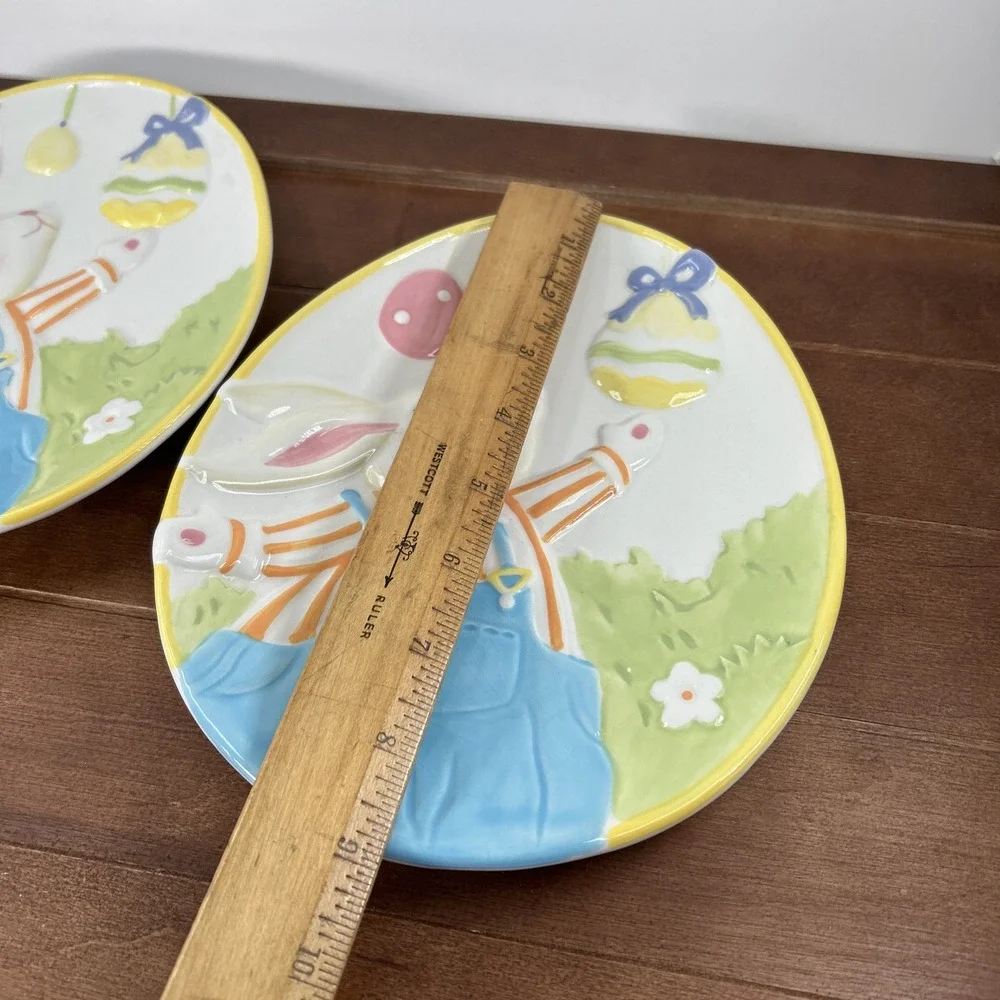 Pier 1 Imports Easter‎ Bunny Garden Salad Plates Set of 2